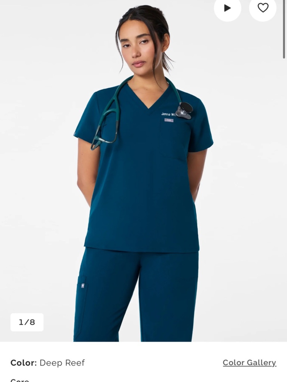 FIGS Deep Reef Catarina Scrub Top + Zamora Jogger